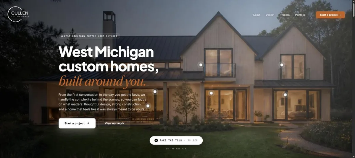 Cullen Custom Homes, live site